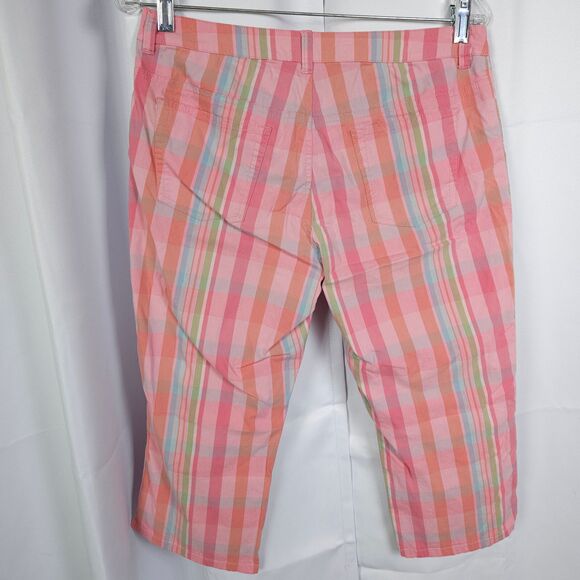 Vintage Ralph Lauren Womens 6 32x19 Pink Plaid Cropped Golf Stretch Pants Capris - Picture 4 of 8